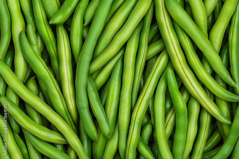 Fresh Green Beans Piled in a Close-Up, Capturing Crisp Texture and Vibrant Green Color. Ideal for Farm-to-Table Promotions, Vegetable Recipes, or Health-Focused Ads Fresh Green Beans Piled in a Close-Up, Capturing Crisp Texture and Vibrant Green Color. Ideal for Farm-to-Table Promotions, Vegetable Recipes, or Health-Focused Ads