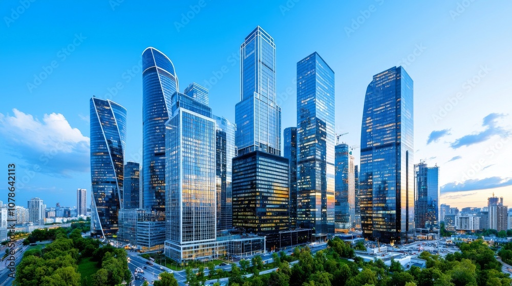 Obraz premium Sustainable urban management using renewable energy.
