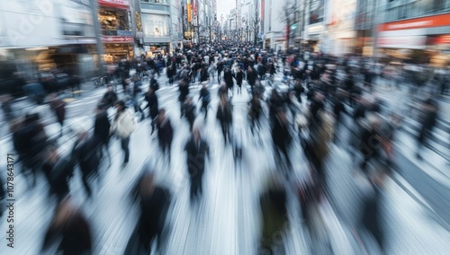 Wallpaper Mural Blurry Motion of People in a Busy Street Torontodigital.ca