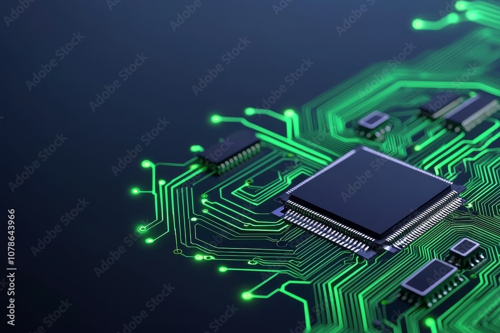 It features a unique blend of vibrant green and gold lights that illuminate an intricate digital landscape of innovation and technology. It features a unique blend of vibrant green and gold lights that illuminate an intricate digital landscape of innovation and technology.