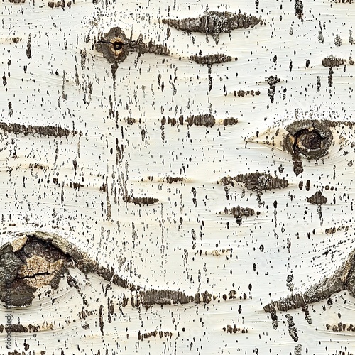 Close Up Aspen Birch Tree Bark Hunting Camouflage, Seamless Hunter Camo Texture