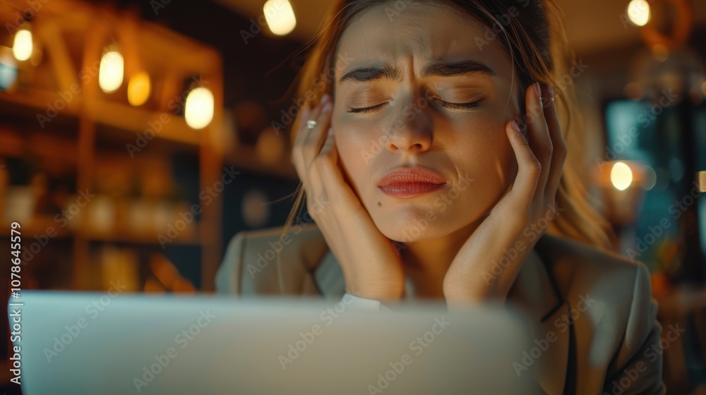 Stressed professional experiencing burnout and anxiety in the workplace, dealing with fatigue and mental health challenges Stressed professional experiencing burnout and anxiety in the workplace, dealing with fatigue and mental health challenges