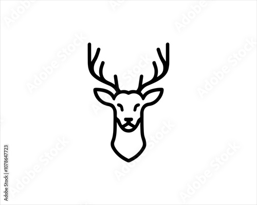 Deer head icon symbol vector illustration. Deer logo vector template. Silhouette deer logo design for T-shirts.