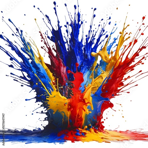 an explosion of multicolored colors, creating a bright and dynamic spectacle