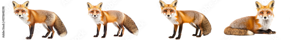 Fototapeta premium Majestic Red Fox Exploring its Natural Habitat in the Forest or Grassland Close up Portrait of a Curious Watchful and Alert Canine Predator