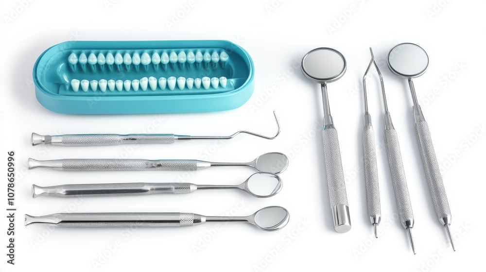 Dental Tools with Fake Teeth and Mirrors Dental Tools with Fake Teeth and Mirrors