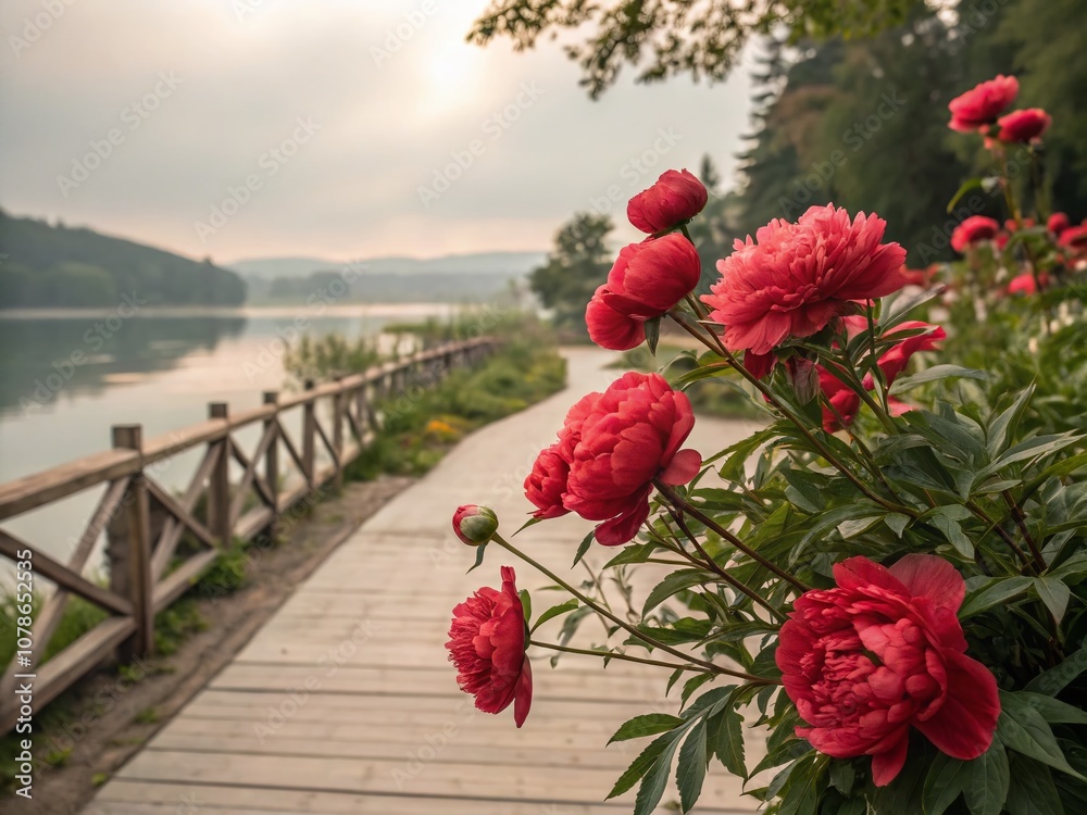 Watercolor Illustration of a Bouquet of Red Peonies in Tilt-Shift Photography Style, Perfect for Floral Clip Art and Nature-Themed Design Projects Watercolor Illustration of a Bouquet of Red Peonies in Tilt-Shift Photography Style, Perfect for Floral Clip Art and Nature-Themed Design Projects