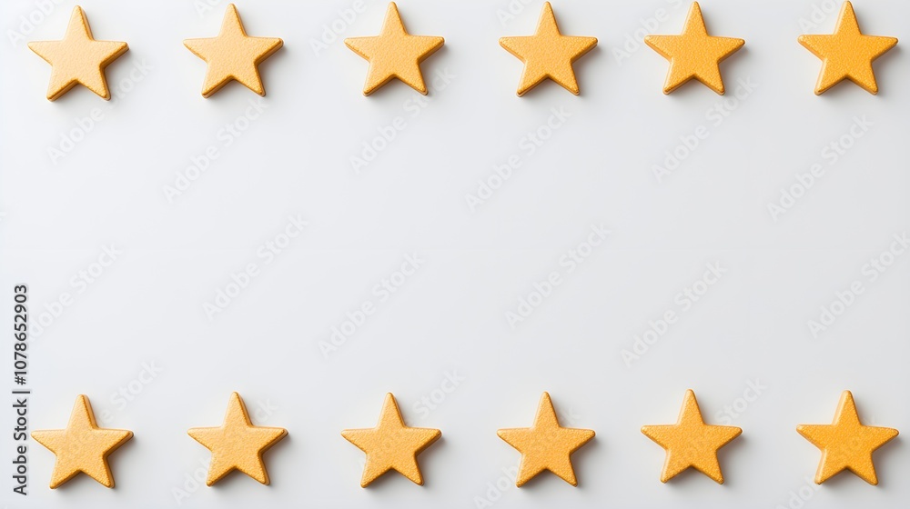 Conceptual Visualization of Employee Satisfaction Through Star Ratings Displaying a Clean Background for Business and Reviews