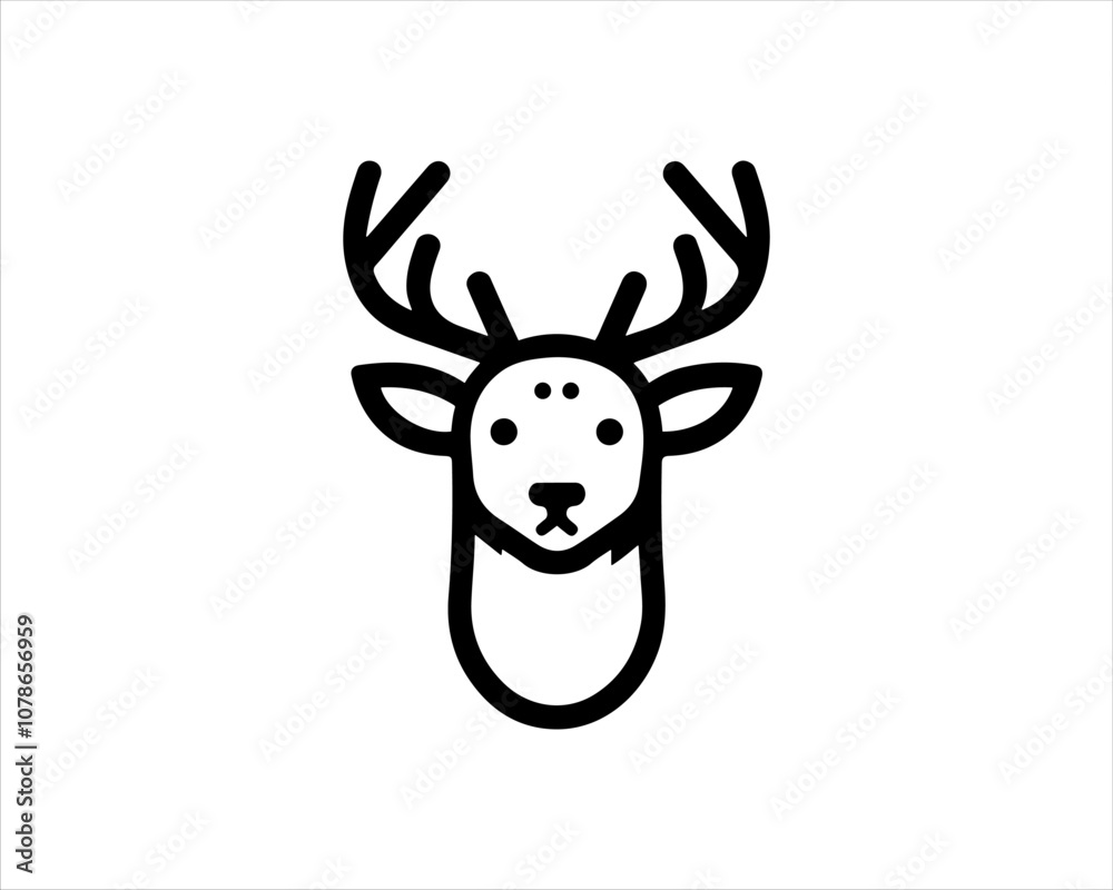 Deer head icon symbol vector illustration. Deer logo vector template. Silhouette deer logo design for T-shirts. Deer head icon symbol vector illustration. Deer logo vector template. Silhouette deer logo design for T-shirts.