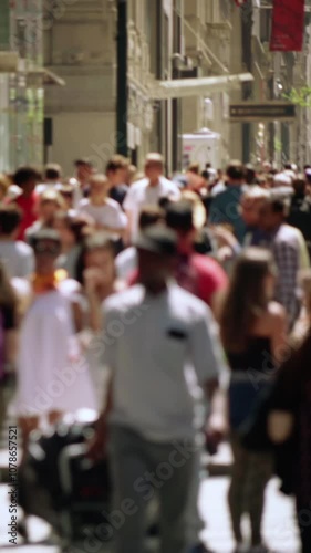 Wallpaper Mural Anonymous crowd walking in New York City. People walking in busy street of Manhattan. More options in my portfolio. Torontodigital.ca