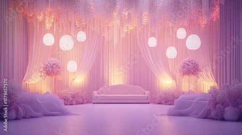 Elegant Wedding Stage Design photo