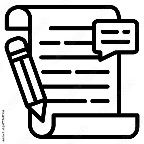 Speech Writing Icon For Design Element