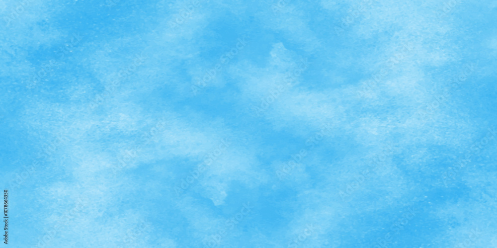 Obraz premium Grunge tint light blue watercolor abstract background, Aquarelle paint paper textured, blue sky with clouds, Sky Nature Landscape Background, sky background with white fluffy clouds.