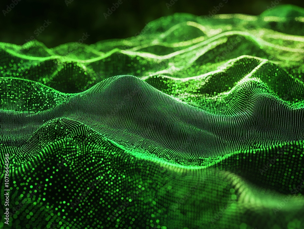 Abstract Green Data Landscape 3D Render Abstract Green Data Landscape 3D Render