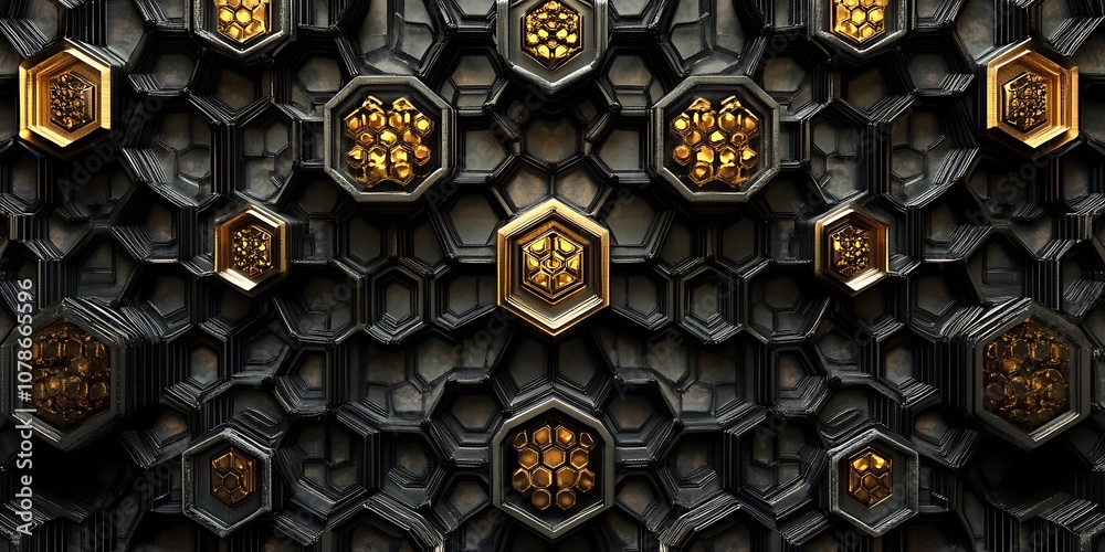 Abstract digital hexagonal pattern Abstract digital hexagonal pattern