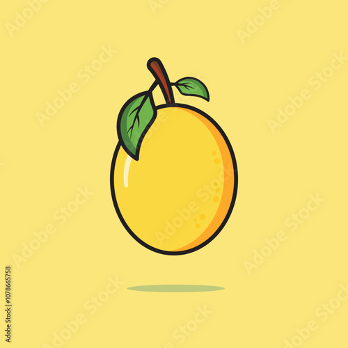 Mango fruit vector icon illustration in cartoon style