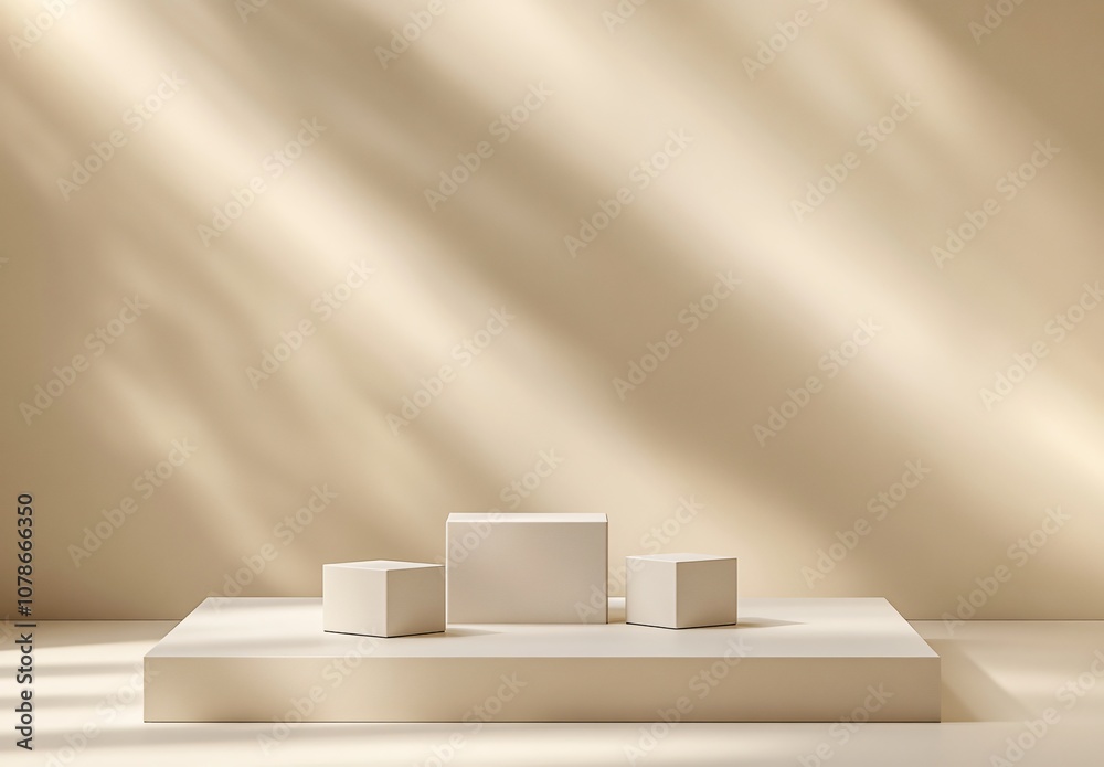 Minimalist Beige Podium for Product Display Minimalist Beige Podium for Product Display