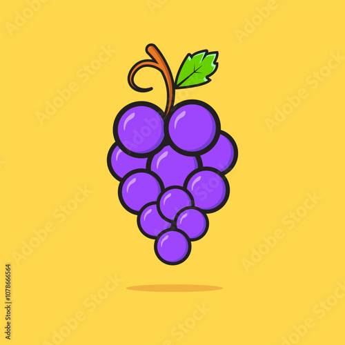 Grapes vector icon illustration in cartoon style