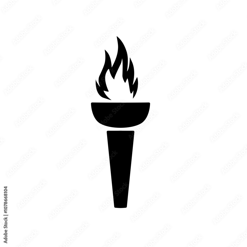 fire torch silhouette icon fire torch silhouette icon