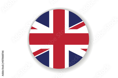 Free Download Flag of United Kingdom. English national symbol in official colors. Template icon. Abstract vector background. Round glass light ball, 3D big bubble, sphere - GFXLoad