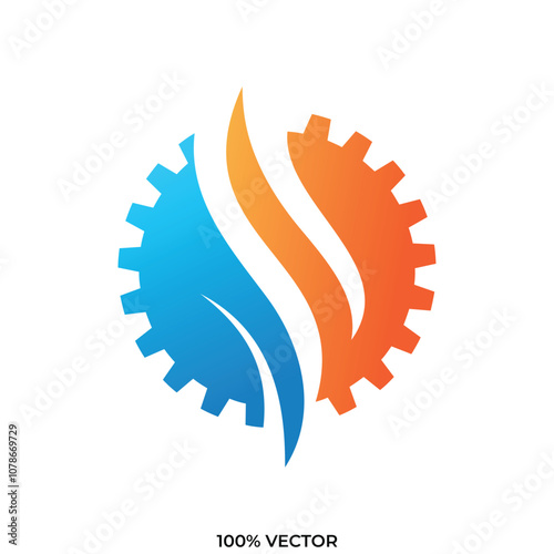 HVAC logo. Heating and Cooling icon design logo design vector template