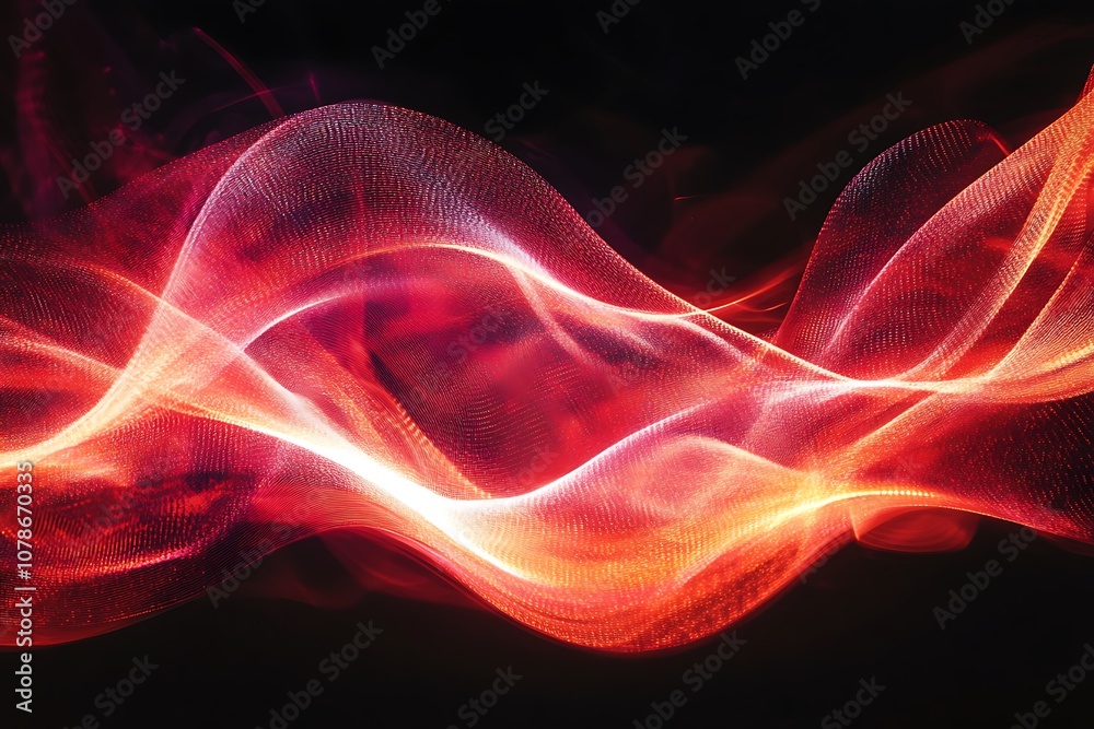 Obraz premium Abstract glowing fluid waves with light