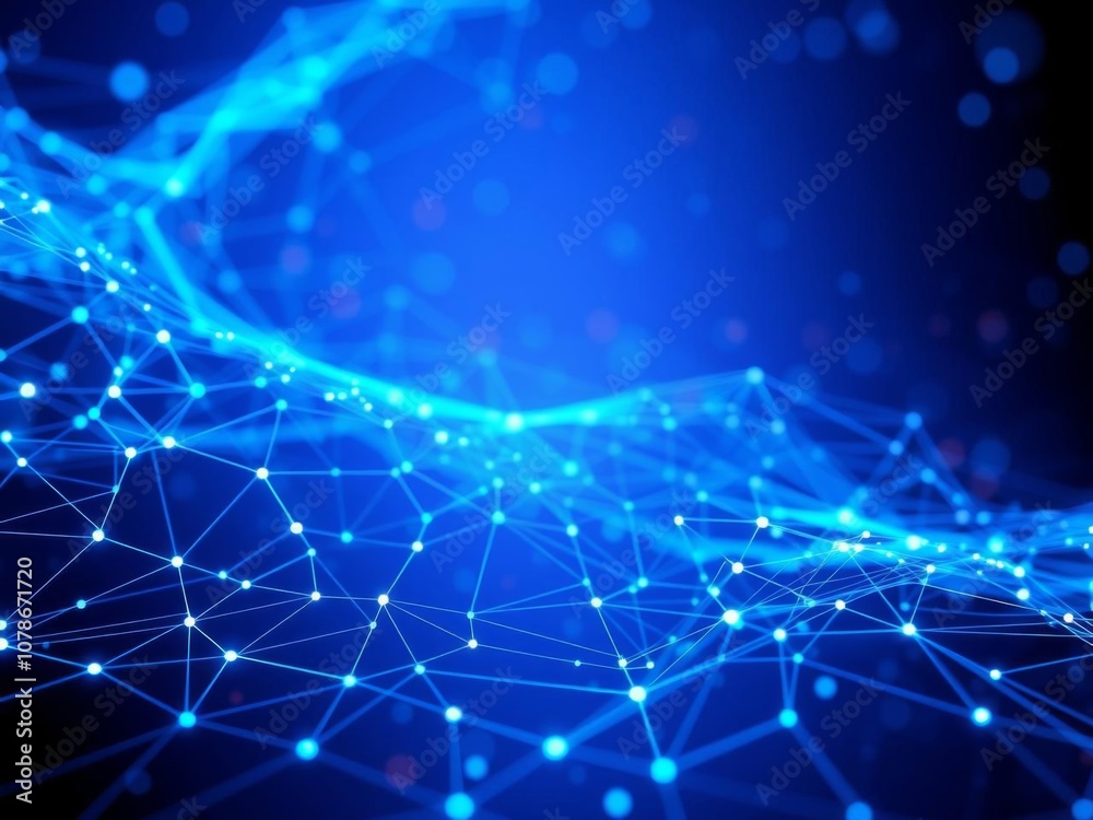 Futuristic 3D render of high tech particle network representing big data visualization concept, visualization, background Futuristic 3D render of high tech particle network representing big data visualization concept, visualization, background