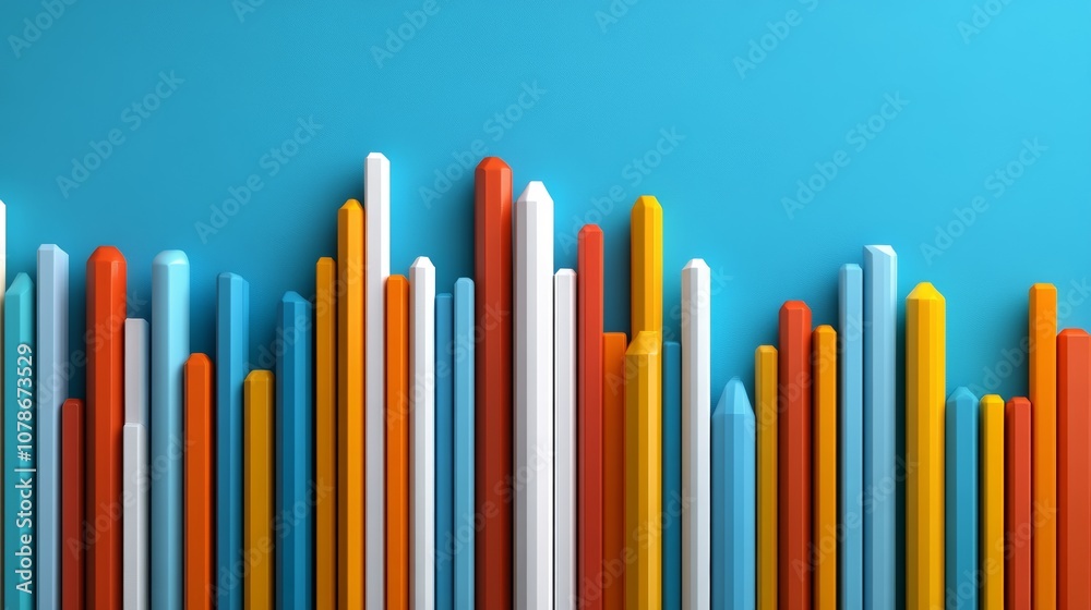 Abstract Colorful 3D Bar Graph Data Visualization Business Chart Geometric Shapes Bright Colors Abstract Colorful 3D Bar Graph Data Visualization Business Chart Geometric Shapes Bright Colors