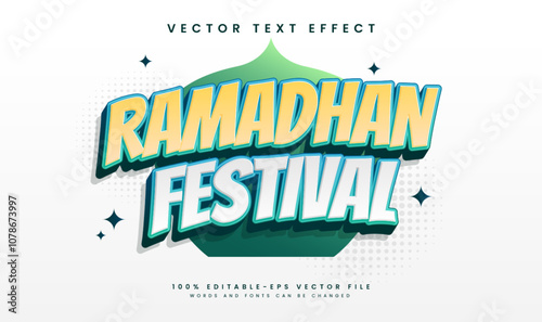 Ramadhan festival editable vector text effect, suitable for celebrate ramadhan event.