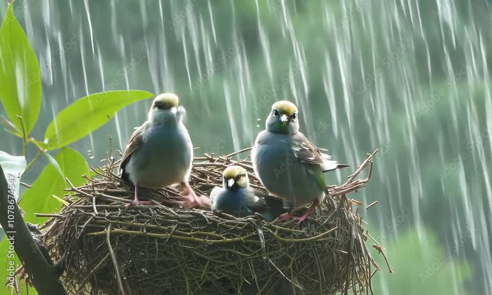 Baby birds on the nest