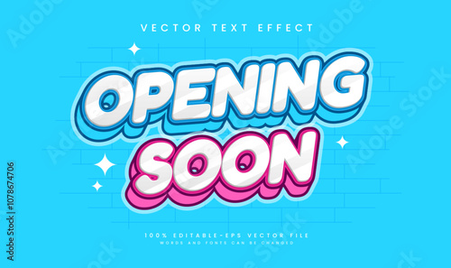 Opening soon editable vector text effect, suitable for promotion event.