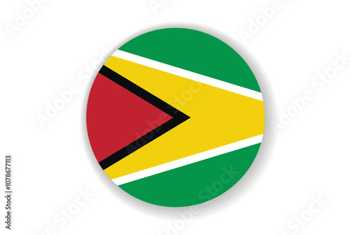 Free Download Flag of Guyana. National symbol in official colors. Template icon. Abstract vector background. Round glass light ball, 3D big bubble, sphere - GFXLoad