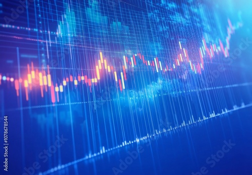 Futuristic Stock Market Chart with Candlestick