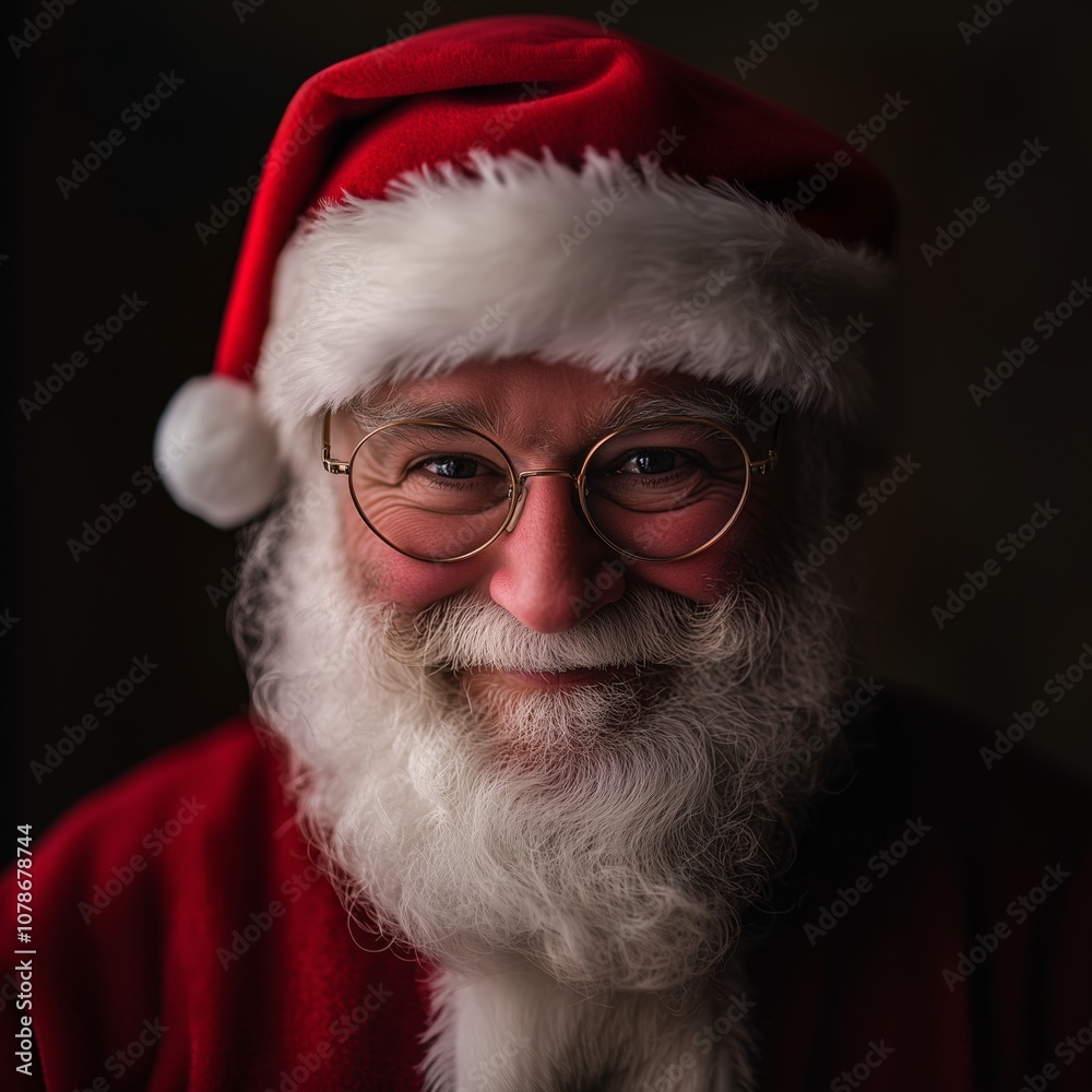 Naklejka premium A santa claus, realistic photo, close-up