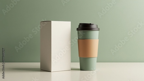 Eco-Friendly Minimalistic Travel Mug with Sleek Design and Packaging