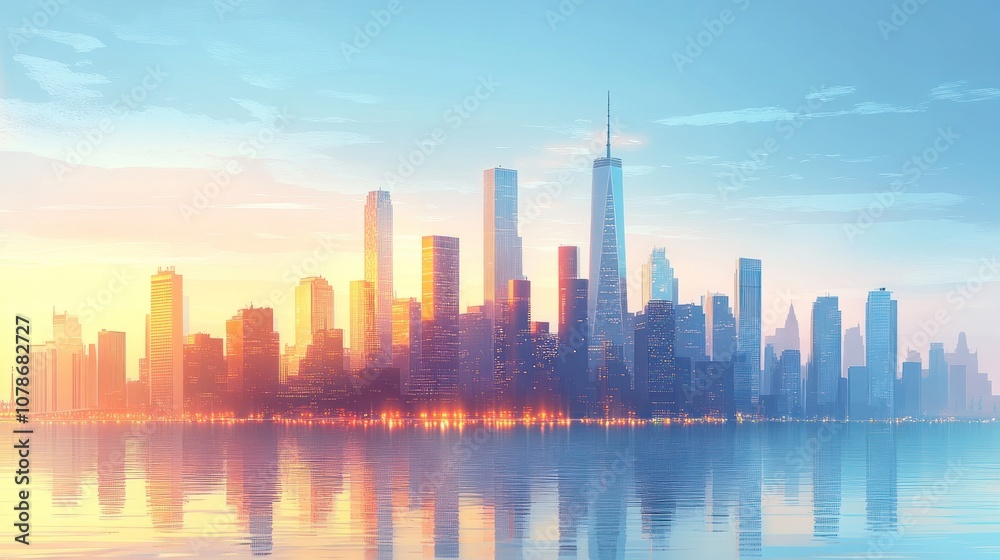 Fototapeta premium Cityscape Sunrise