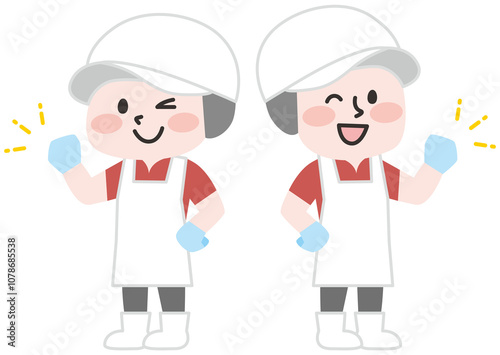 厨房で働く男女スタッフ