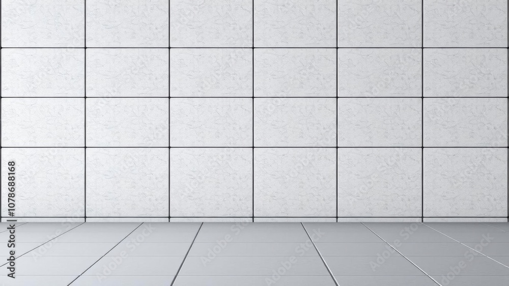 Futuristic square wall made of 3D concrete blocks, semigloss finish, tile arrangement, 3D render, square wall Futuristic square wall made of 3D concrete blocks, semigloss finish, tile arrangement, 3D render, square wall