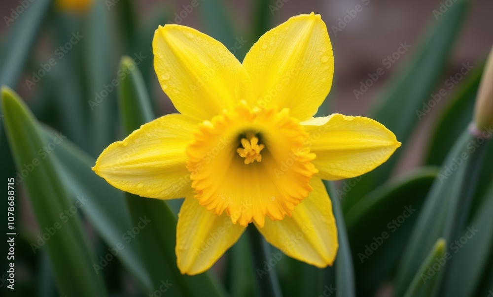 Beautiful yellow daffodil flower in bloom Beautiful yellow daffodil flower in bloom