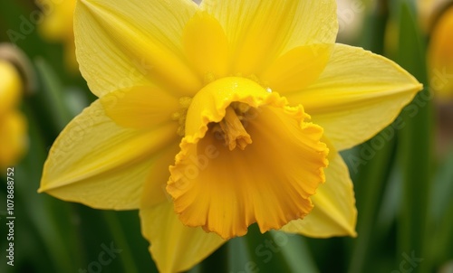 Close-up of a vibrant yellow daffodil