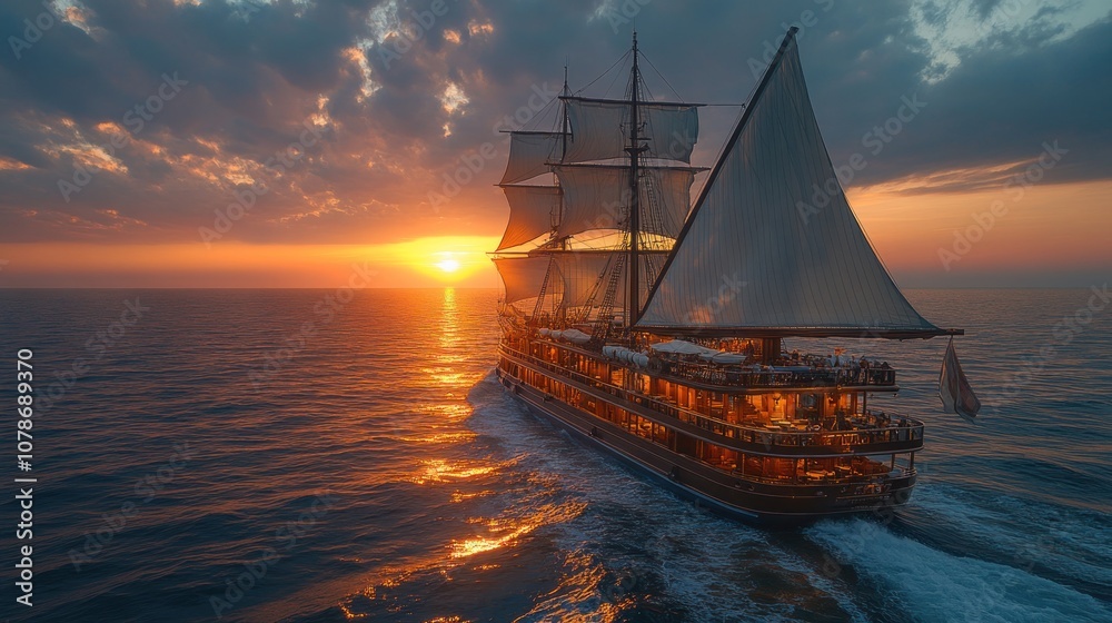 Obraz premium Sailing into the Sunset