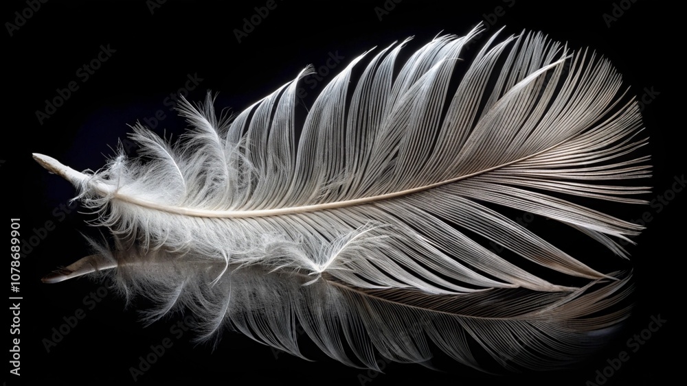 feather on black background feather on black background
