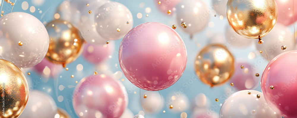 A vibrant collection of balloons in various colors floating against a light blue background, creating a festive and cheerful atmosphere. A vibrant collection of balloons in various colors floating against a light blue background, creating a festive and cheerful atmosphere.