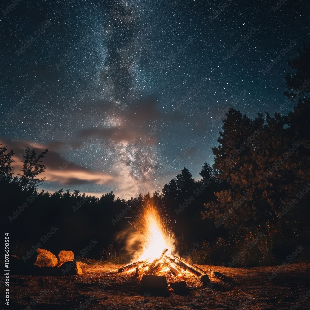 Fototapeta premium campfire in the forest