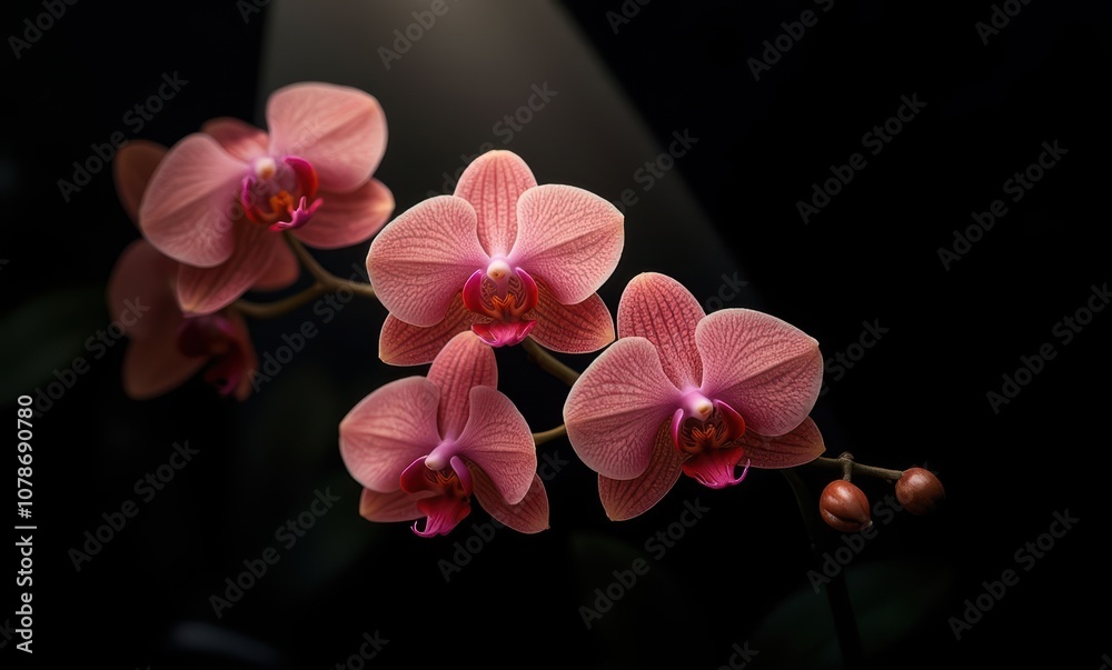 Delicate pink orchids in soft light Delicate pink orchids in soft light