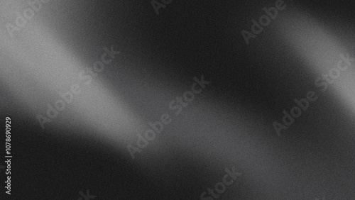 White black gray glowing abstract gradient shapes on rough black background copy space.