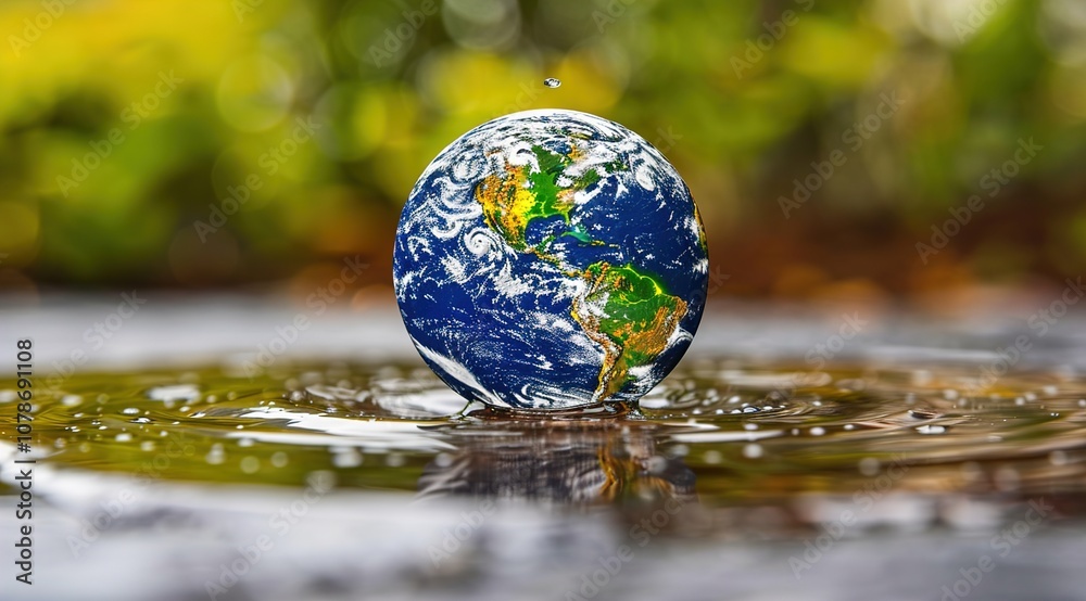 drop of water in the shape of the planet earth, drop of water in the shape of the planet earth,
