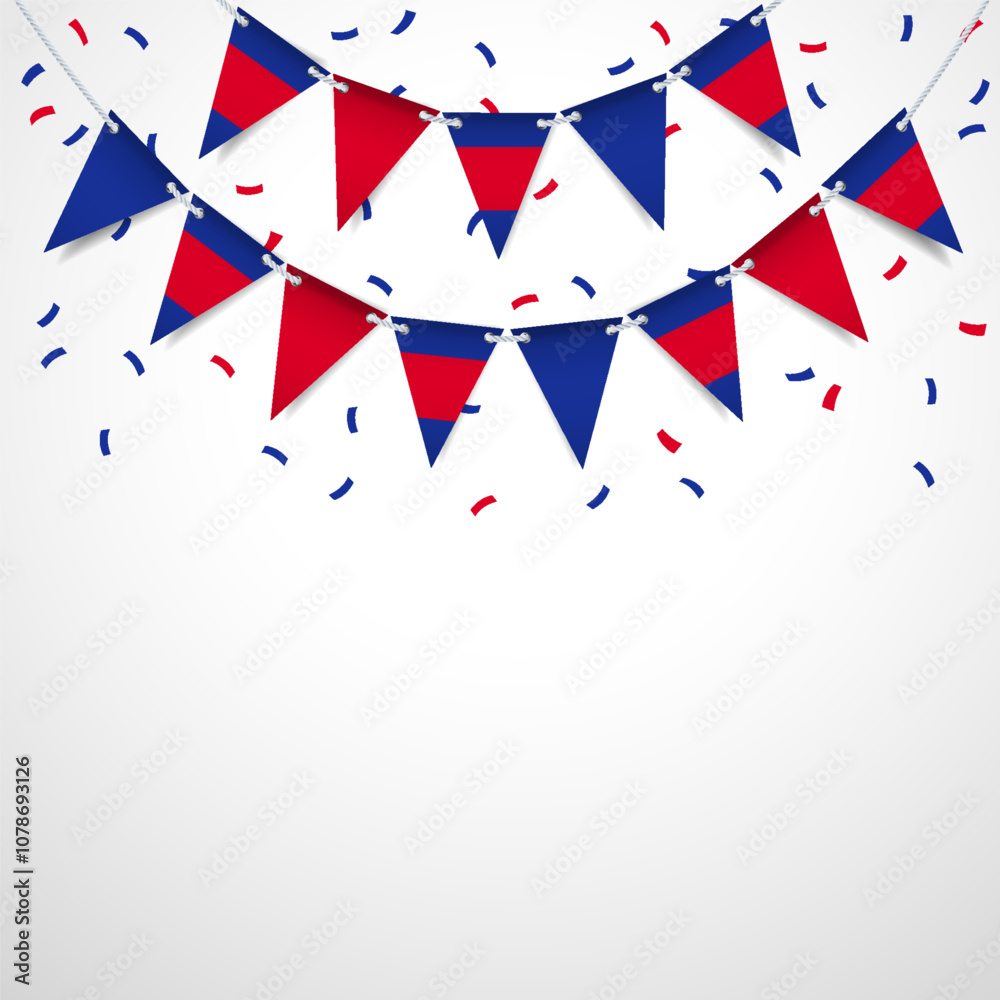 Foundation of Quito. Garland with the flag of Quito on a white background. Vector Illustration.
Foundation of Quito. Garland with the flag of Quito on a white background. Vector Illustration.