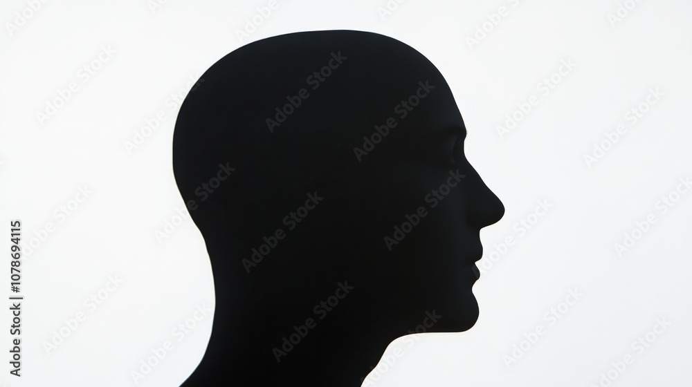 Silhouette of a Person's Head in Profile Silhouette of a Person's Head in Profile
