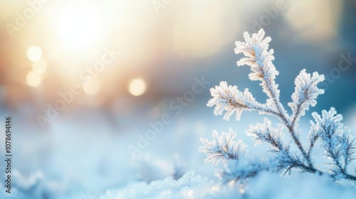 Abstract winter background with frosty snowflakes